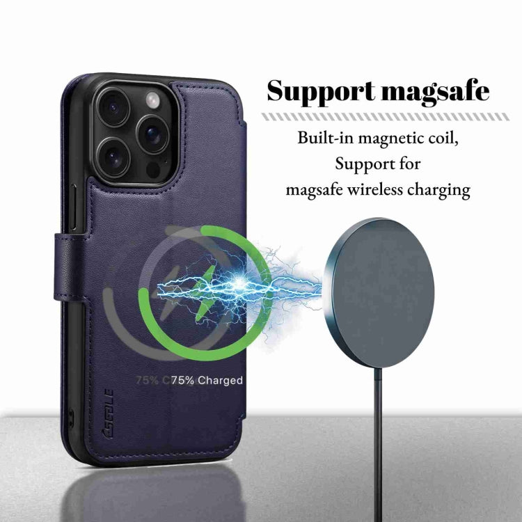 For iPhone 15 Pro ESEBLE E1 Nappa Texture MagSafe Holder Leather Phone Case(Dark Blue) - iPhone 15 Pro Cases by ESEBLE | Online Shopping UK | buy2fix