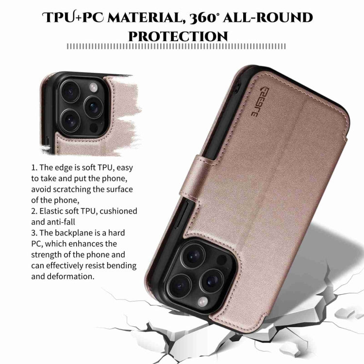 For iPhone 15 Pro ESEBLE E1 Nappa Texture MagSafe Holder Leather Phone Case(Rose Gold) - iPhone 15 Pro Cases by ESEBLE | Online Shopping UK | buy2fix