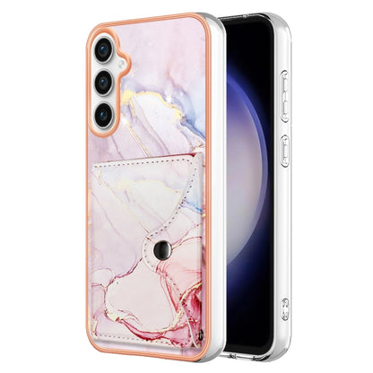 For Samsung Galaxy S23 FE 5G Marble Pattern IMD Card Slot Phone Case(Rose Gold) - Galaxy S23 FE 5G Cases by buy2fix | Online Shopping UK | buy2fix