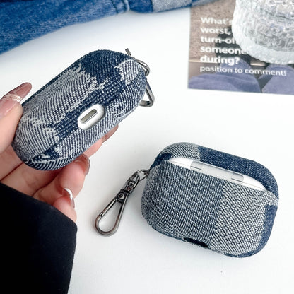 For AirPods 3 Stitching Denim Cloth Bluetooth Earphone Protective Case(Rhombus) - For AirPods 3 by buy2fix | Online Shopping UK | buy2fix