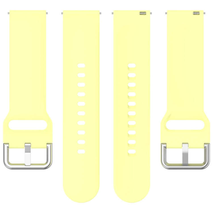 For CMF Watch Pro D395 22mm Solid Color Silver Buckle Silicone Watch Band, Size:S(Yellow) - Watch Bands by buy2fix | Online Shopping UK | buy2fix
