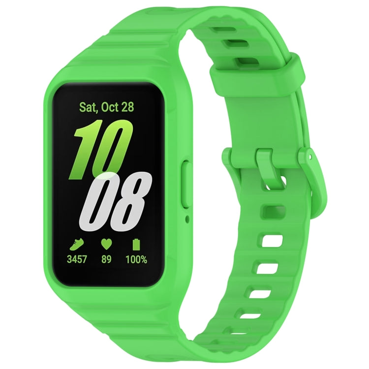 For Samsung Galaxy Fit 3 Solid Color Integrated TPU Watch Band(Fluorescent Green) - Watch Bands by buy2fix | Online Shopping UK | buy2fix