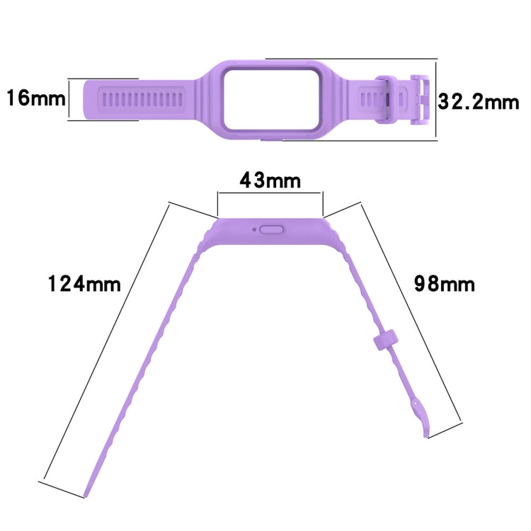 For Samsung Galaxy Fit 3 Solid Color Integrated TPU Watch Band(Purple) - Watch Bands by buy2fix | Online Shopping UK | buy2fix