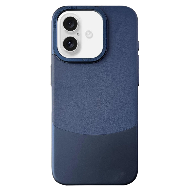 For iPhone 16 Napa Texture PC + Leather Phone Case(Royal Blue) - iPhone 16 Cases by buy2fix | Online Shopping UK | buy2fix