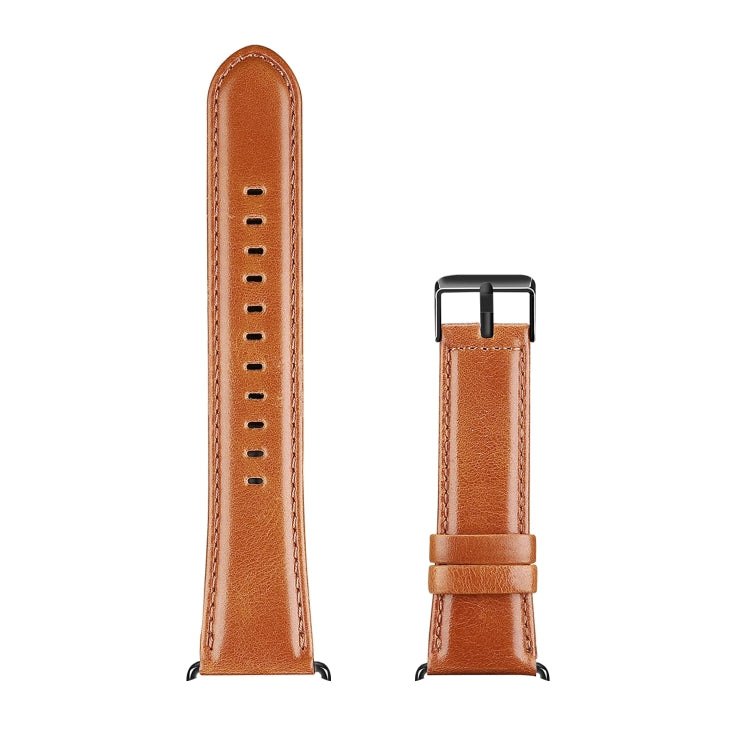 For Apple Watch Series 6 40mm DUX DUCIS Business Genuine Leather Watch Strap(Khaki) - Watch Bands by DUX DUCIS | Online Shopping UK | buy2fix