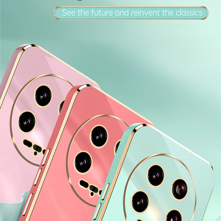 For Xiaomi 14 Ultra 5G XINLI Straight Edge 6D Electroplate TPU Phone Case(Pink) - 14 Ultra Cases by XINLI | Online Shopping UK | buy2fix