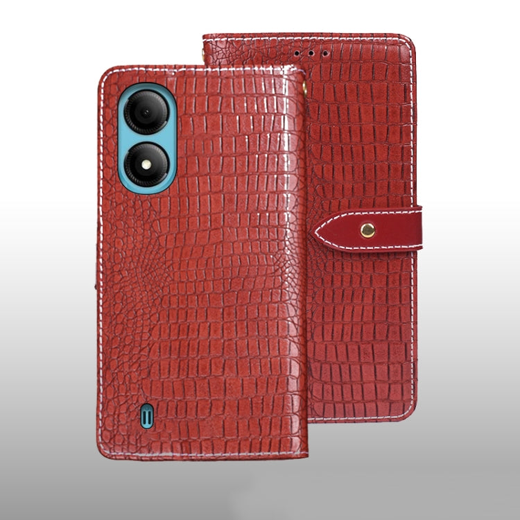 For ZTE Blade A33S idewei Crocodile Texture Leather Phone Case(Red) - ZTE Cases by idewei | Online Shopping UK | buy2fix