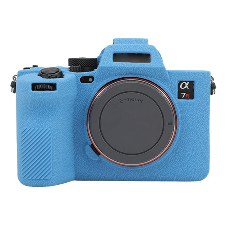 For Sony ILCE7RM5 / A7R5 Litchi Texture Soft Silicone Protective Case(Blue) - Protective Case by buy2fix | Online Shopping UK | buy2fix