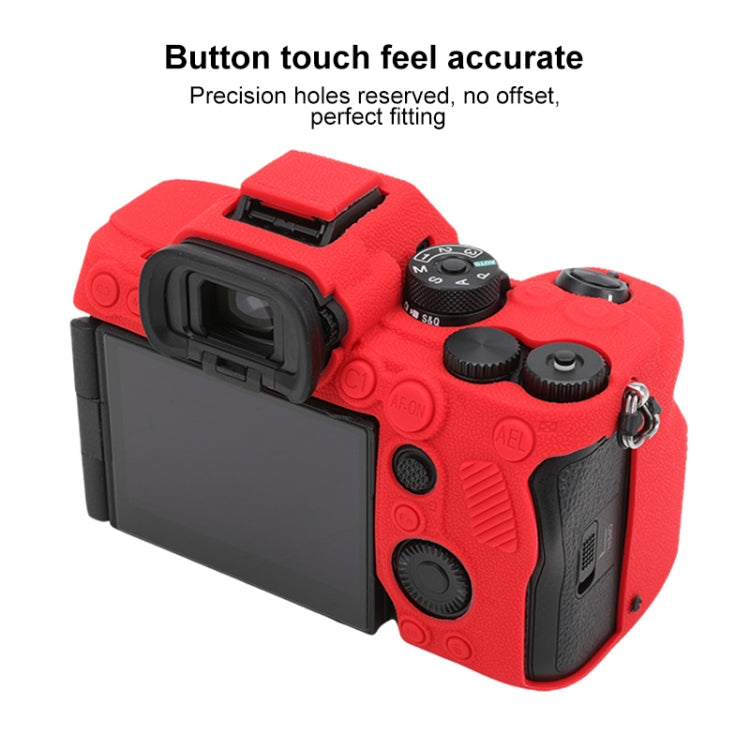 For Sony ILCE7RM5 / A7R5 Litchi Texture Soft Silicone Protective Case(Red) - Protective Case by buy2fix | Online Shopping UK | buy2fix