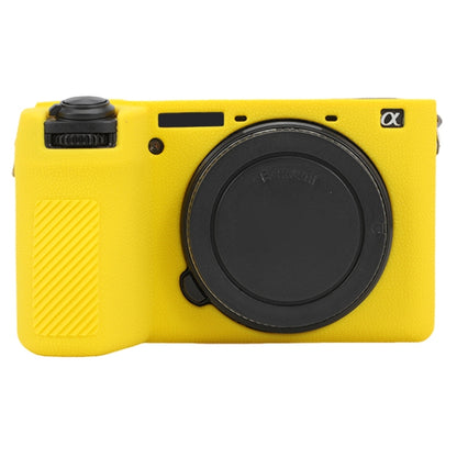 For Sony ILCE-6700 / A6700 Litchi Texture Soft Silicone Protective Case(Yellow) - Protective Case by buy2fix | Online Shopping UK | buy2fix