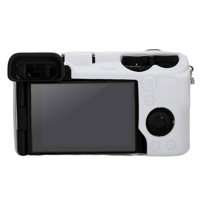 For Sony ILCE-6700 / A6700 Litchi Texture Soft Silicone Protective Case(White) - Protective Case by buy2fix | Online Shopping UK | buy2fix