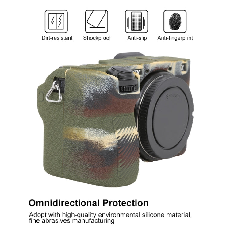 For Sony ILCE-6700 / A6700 Litchi Texture Soft Silicone Protective Case(Camouflage) - Protective Case by buy2fix | Online Shopping UK | buy2fix