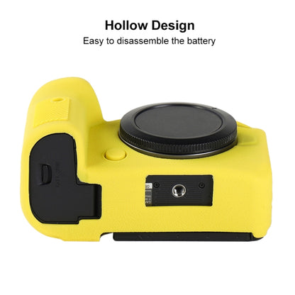 For Canon EOS R6 Mark II Litchi Texture Soft Silicone Protective Case(Yellow) - Protective Case by buy2fix | Online Shopping UK | buy2fix