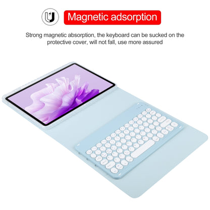 For Huawei MatePad Air 11.5 Round Button Bluetooth Keyboard Rotatable Holder Leather Case(Sky Blue) - Huawei Keyboard by buy2fix | Online Shopping UK | buy2fix