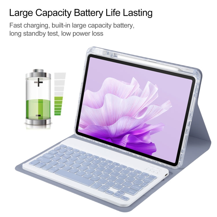 For Huawei MatePad Air 11.5 Square Button Bluetooth Keyboard Rotatable Holder Leather Case(Lavender Purple) - Huawei Keyboard by buy2fix | Online Shopping UK | buy2fix