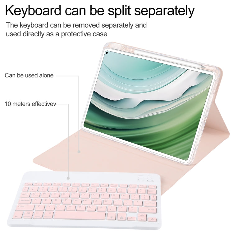 For Huawei MatePad Pro 11 2024 / 2022 Square Button Backlight Bluetooth Keyboard Rotatable Holder Leather Case(Rose Gold) - Huawei Keyboard by buy2fix | Online Shopping UK | buy2fix