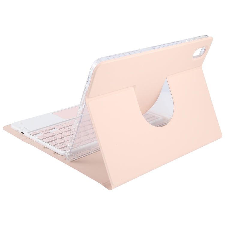 For Xiaomi Pad 6 Square Button Bluetooth Keyboard Rotatable Holder Leather Case with Touchpad(Rose Gold) - Others Keyboard by buy2fix | Online Shopping UK | buy2fix