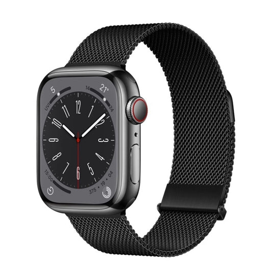 For Apple Watch Series 4 44mm ZGA Milanese Magnetic Metal Watch Band(Black) - Watch Bands by ZGA | Online Shopping UK | buy2fix