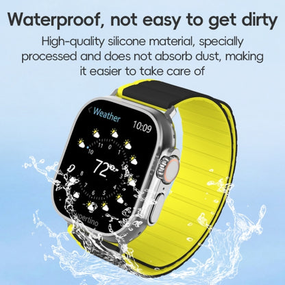 For Apple Watch Series 2 42mm ZGA Two Color Magnetic Silicone Watch Band(Grey+Yellow) - Watch Bands by ZGA | Online Shopping UK | buy2fix