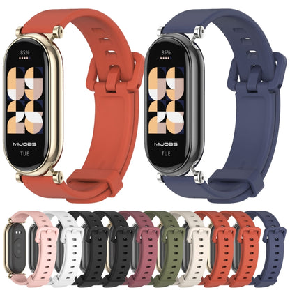 For Xiaomi Mi Band 8 / 9 / 9 NFC Mijobs GT4 Silicone Breathable Watch Band(Grey Light Gold) - Watch Bands by MIJOBS | Online Shopping UK | buy2fix