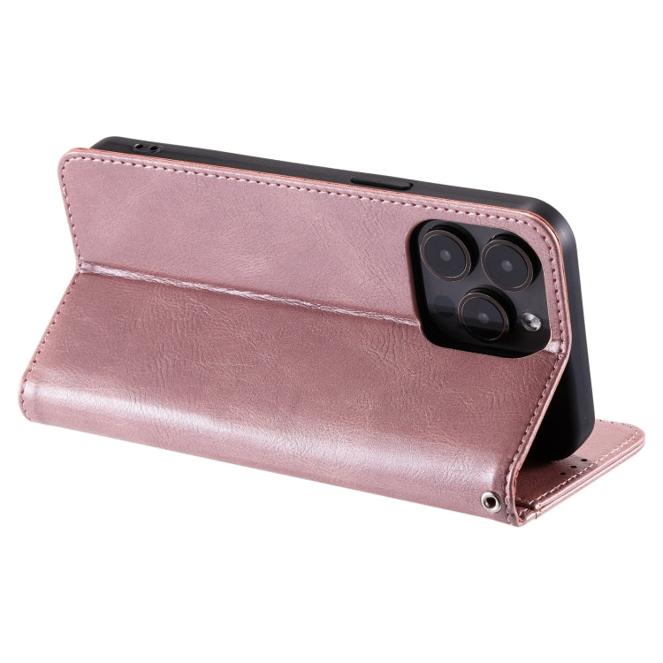 For iPhone 16 Pro Max Simple 6-Card Wallet Leather Phone Case(Rose Gold) - iPhone 16 Pro Max Cases by buy2fix | Online Shopping UK | buy2fix