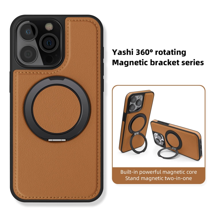 For iPhone 14 Pro Max Yashi 360 Degree Rotating MagSafe Bracket Phone Case(Black) - iPhone 14 Pro Max Cases by buy2fix | Online Shopping UK | buy2fix