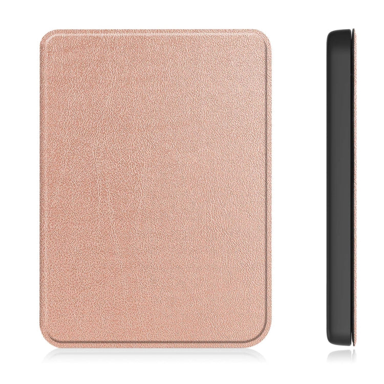 For KOBO Clara Colour 2024 / BW Solid Color Voltage Caster TPU Leather Smart Tablet Case(Rose Gold) - Others by buy2fix | Online Shopping UK | buy2fix