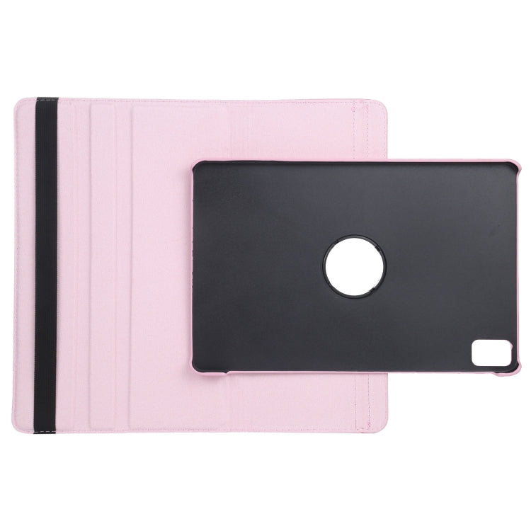 For iPad Pro 13 2024 360 Degree Rotation Litchi Texture Leather Tablet Case with Holder(Pink) - iPad Pro 13 2024 Cases by buy2fix | Online Shopping UK | buy2fix