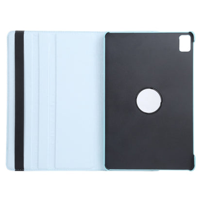 For iPad Air 13 2024 360 Degree Rotation Litchi Texture Leather Tablet Case with Holder(Sky Blue) - iPad Air 13 2024 Cases by buy2fix | Online Shopping UK | buy2fix