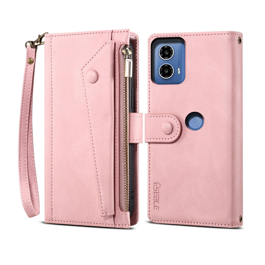 For Motorola Moto G04 / G24 ESEBLE Retro Frosted RFID Leather Phone Case(Rose Gold) - Motorola Cases by ESEBLE | Online Shopping UK | buy2fix