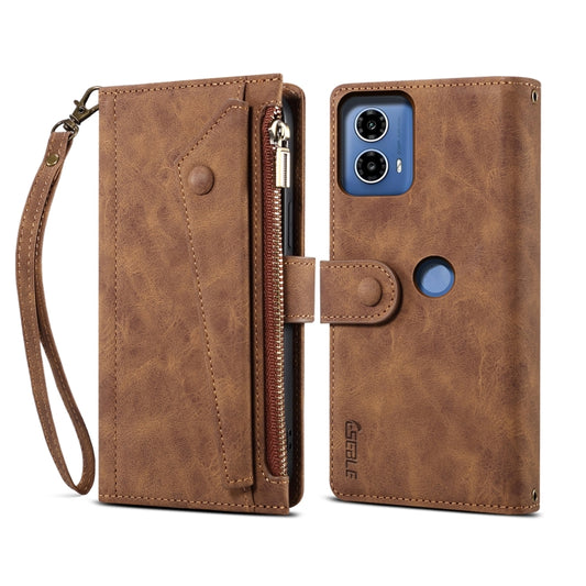 For Motorola Moto G24 Power ESEBLE Retro Frosted RFID Leather Phone Case(Brown) - Motorola Cases by ESEBLE | Online Shopping UK | buy2fix