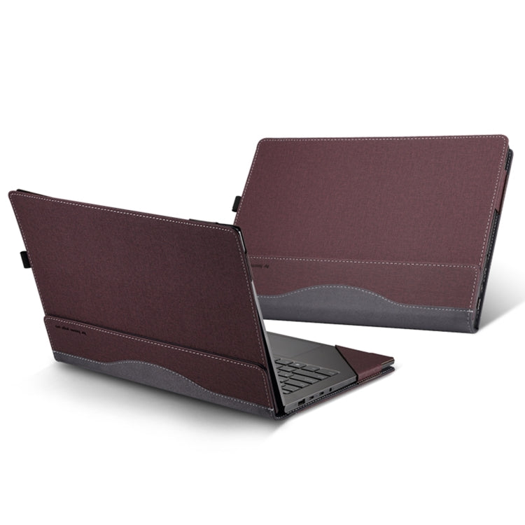 For HP Spectre 13 inch 13-aw Leather Laptop Shockproof Protective Case(Wine Red) - 13.3 inch by buy2fix | Online Shopping UK | buy2fix