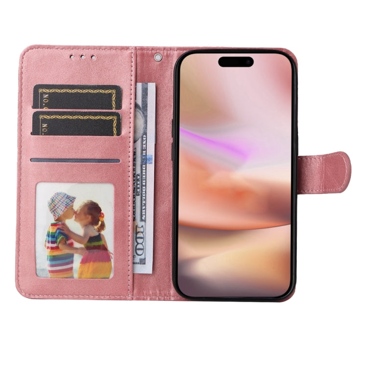 For iPhone 16 Plus Classic Calf Texture Flip Leather Phone Case(Rose Gold) - iPhone 16 Plus Cases by buy2fix | Online Shopping UK | buy2fix