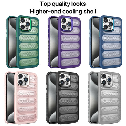 For iPhone 15 Pro Max Cooling Armor Translucent Mesh Breathable Phone Case(Blue) - iPhone 15 Pro Max Cases by buy2fix | Online Shopping UK | buy2fix