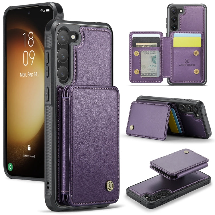 For Samsung Galaxy S23+ 5G JEEHOOD J05 Business Magnetic Style RFID Leather Phone Case(Purple) - Galaxy S23+ 5G Cases by JEEHOOD | Online Shopping UK | buy2fix