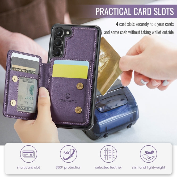 For Samsung Galaxy S23+ 5G JEEHOOD J05 Business Magnetic Style RFID Leather Phone Case(Purple) - Galaxy S23+ 5G Cases by JEEHOOD | Online Shopping UK | buy2fix