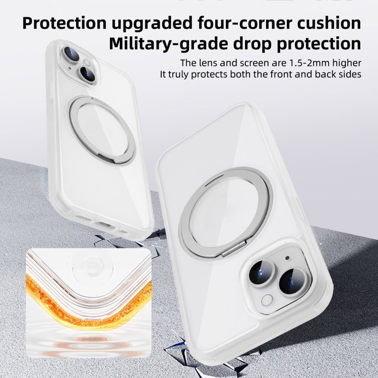 For iPhone 14 Pro Max MagSafe Holder PC Hybrid TPU Phone Case(Transparent White) - iPhone 14 Pro Max Cases by buy2fix | Online Shopping UK | buy2fix