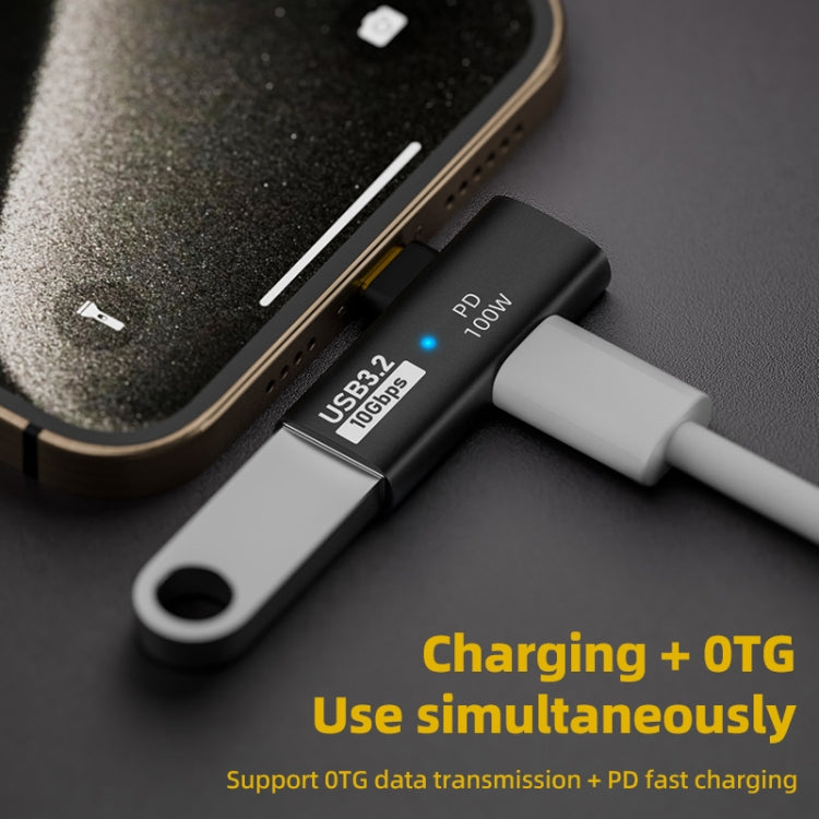 2 in 1 PD 100W USB-C / Type-C Charging Transfer Adapter(Grey) - Converter & Adapter by buy2fix | Online Shopping UK | buy2fix