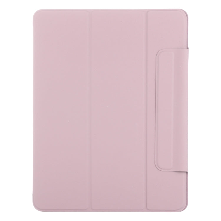 For iPad Pro 13 2024 Double-sided Clip Fixed Buckle Magnetic PU Leather Smart Tablet Case(Rose Gold) - iPad Pro 13 2024 Cases by buy2fix | Online Shopping UK | buy2fix