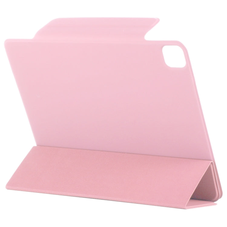 For iPad Pro 13 2024 Double-sided Clip Fixed Buckle Magnetic PU Leather Smart Tablet Case(Light Pink) - iPad Pro 13 2024 Cases by buy2fix | Online Shopping UK | buy2fix