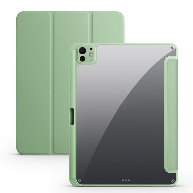 For iPad Pro 13 2024 Acrylic 3-folding Smart Leather Tablet Case(Green) - iPad Pro 13 2024 Cases by buy2fix | Online Shopping UK | buy2fix