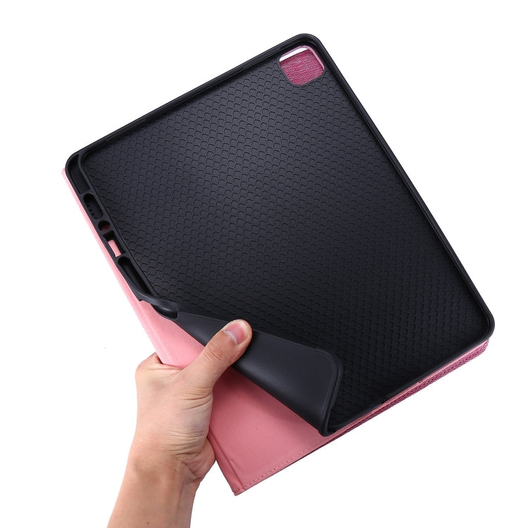 For iPad Pro 13 2024 Fabric Leather Tablet Case(Rose Red) - iPad Pro 13 2024 Cases by buy2fix | Online Shopping UK | buy2fix