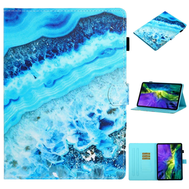 For iPad Pro 11 2024 Coloured Drawing Stitching Smart Leather Tablet Case(Blue Marble) - iPad Pro 11 2024 Cases by buy2fix | Online Shopping UK | buy2fix