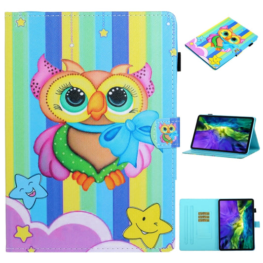 For iPad Pro 11 2024 Coloured Drawing Stitching Smart Leather Tablet Case(Rainbow Owl) - iPad Pro 11 2024 Cases by buy2fix | Online Shopping UK | buy2fix