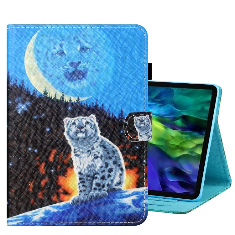 For iPad Pro 11 2024 Coloured Drawing Stitching Smart Leather Tablet Case(Moon Tiger) - iPad Pro 11 2024 Cases by buy2fix | Online Shopping UK | buy2fix