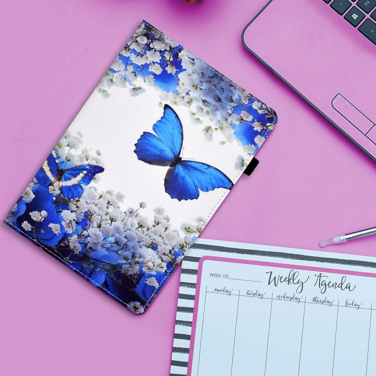 For iPad Pro 11 2024 Painted Elastic Band Smart Leather Tablet Case(Flower Butterfly) - iPad Pro 11 2024 Cases by buy2fix | Online Shopping UK | buy2fix