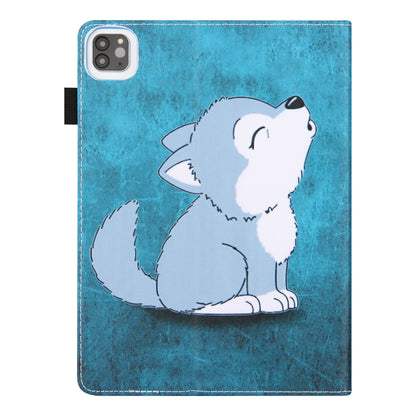 For iPad Pro 11 2024 Colored Drawing Leather Smart Tablet Case(Cute Wolf) - iPad Pro 11 2024 Cases by buy2fix | Online Shopping UK | buy2fix