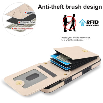 For iPhone 16 Plus YM015 Crossbody Rhombic Card Bag RFID Phone Case(White) - iPhone 16 Plus Cases by buy2fix | Online Shopping UK | buy2fix