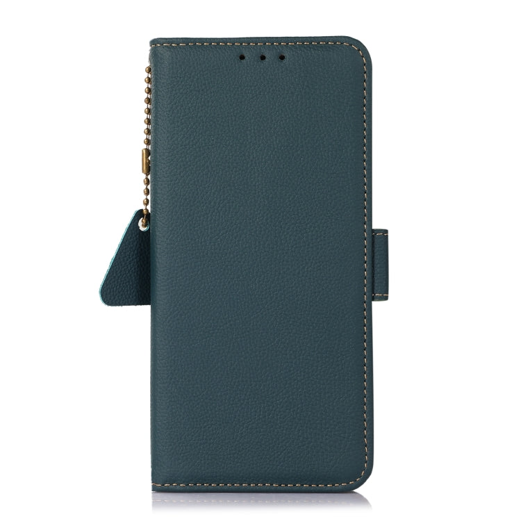 For iPhone 16 Pro Side-Magnetic TJ Genuine Leather RFID Phone Case(Green) - iPhone 16 Pro Cases by buy2fix | Online Shopping UK | buy2fix