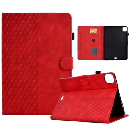 For iPad Pro 11 2024 Rhombus Embossed Leather Tablet Case(Red) - iPad Pro 11 2024 Cases by buy2fix | Online Shopping UK | buy2fix